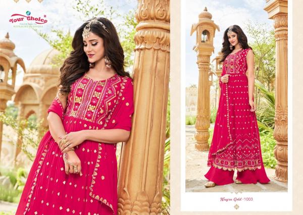 Your Choice Nayra Gold Blooming Georgette Salwar Suit Collection